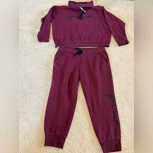 Victoria Secrets Pink Burgundy lounge set Women’s Size XL